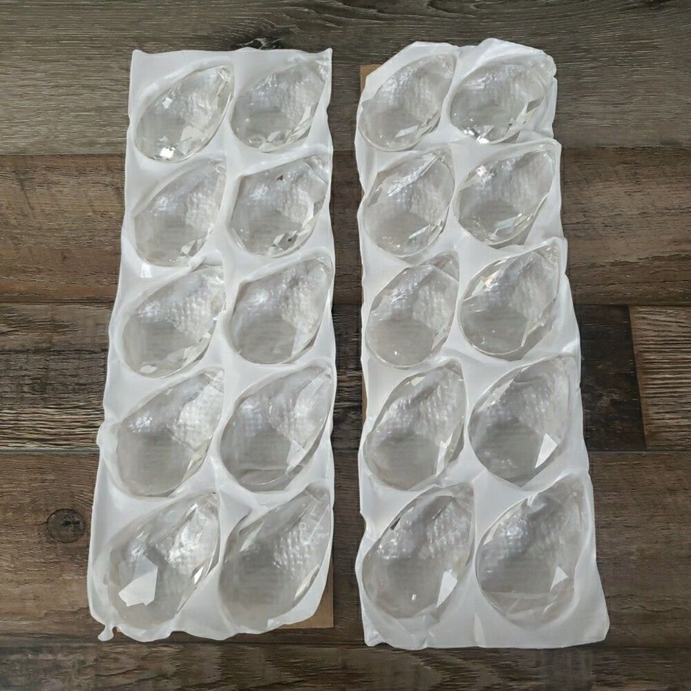 Chandelier Crystals Teardrop 3"x1.75" 20 pcs Clear Glass